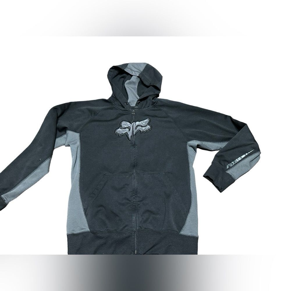 Vintage Fox racing black and grey zip up hoodie size M